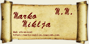 Marko Miklja vizit kartica